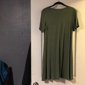 Solid Army Green Swing Tee Dress